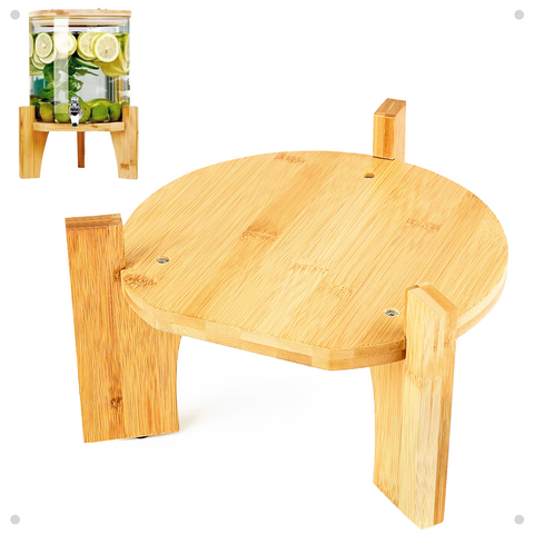 ZenStorage Drink Dispenser Stand Bamboo, Water Dispenser Stand Fit Max 6.5 Inch Diameter, Beverage Dispenser Stand Only For Countertop Kithchen Party