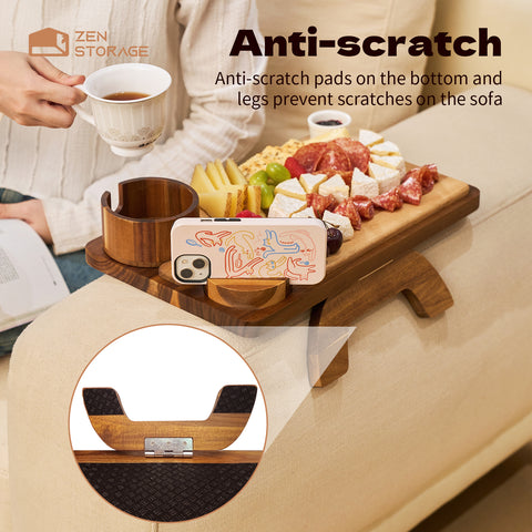 Zenstorage Sofa Cup HolderTray,Table Tray for Stanley Cupswith 360° Swivel Stand, VelvetSofa Accessories,Home OfficeLounger Storage RackOrganiser