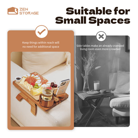 Zenstorage Sofa Cup HolderTray,Table Tray for Stanley Cupswith 360° Swivel Stand, VelvetSofa Accessories,Home OfficeLounger Storage RackOrganiser