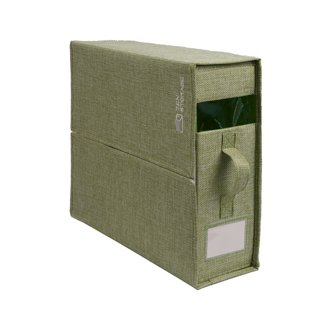 ZenStorage Foldable Sheet Storage Box (King & Queen Size) with Window and Label, 4-Pack