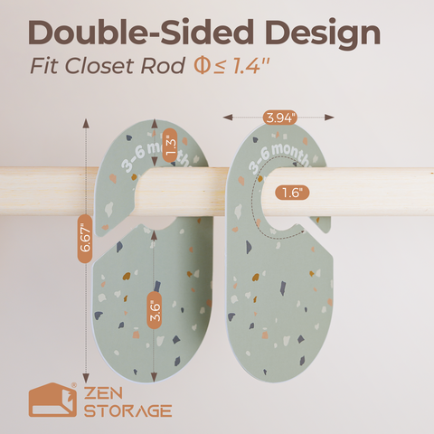 Baby Clothes Dividers for Closet(8 Pcs), Double-Sided Size Organizer Labels from Newborn to 2T, Terrazzo Pattern Nursery Closet Seperators,Ideal Gift for Baby Shower