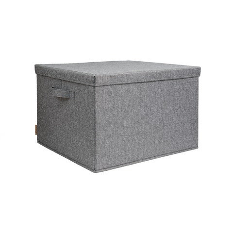 Linenette Storage Box with Lid - Fabric Collapsible Organizer Bin for Closet, Bedroom, Shelves | Multi-Purpose Home Decor Storage Container