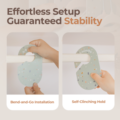 Baby Clothes Dividers for Closet(8 Pcs), Double-Sided Size Organizer Labels from Newborn to 2T, Terrazzo Pattern Nursery Closet Seperators,Ideal Gift for Baby Shower