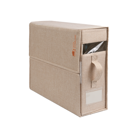 ZenStorage Foldable Sheet Storage Box (King & Queen Size) with Window and Label, 4-Pack