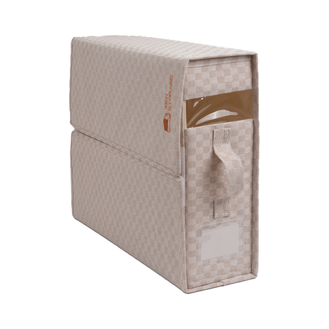 ZenStorage Foldable Sheet Storage Box (King & Queen Size) with Window and Label, 4-Pack