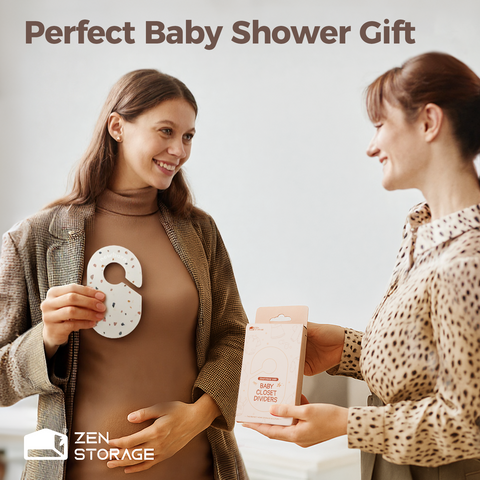 Baby Clothes Dividers for Closet(8 Pcs), Double-Sided Size Organizer Labels from Newborn to 2T, Terrazzo Pattern Nursery Closet Seperators,Ideal Gift for Baby Shower