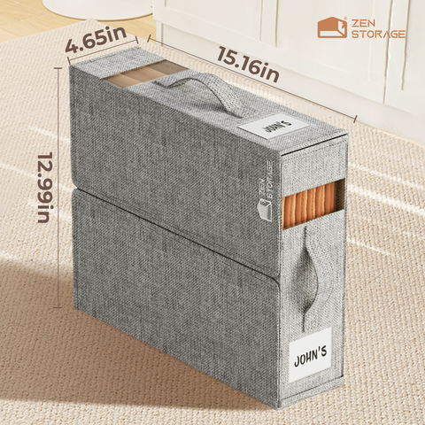ZenStorage Foldable Sheet Storage Box (King & Queen Size) with Window and Label, 4-Pack